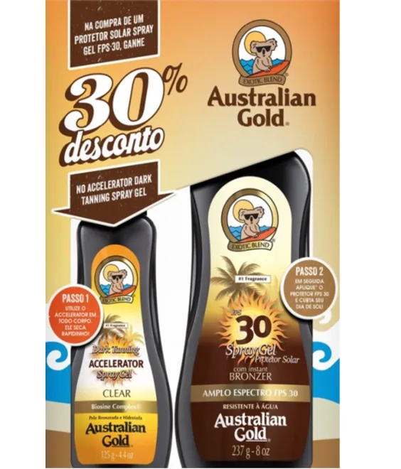 Kit Protetor Solar Corporal e Bronzeador Australian Gold FPS 30 + Dark Tanning Clear - Imagem 2